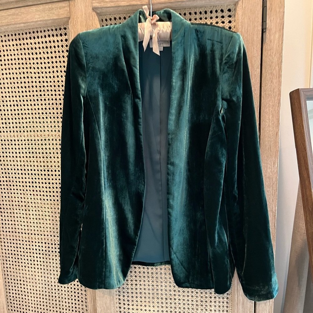 Loft XS Green Velvet Jacket NYE or Christmas perfect pairing